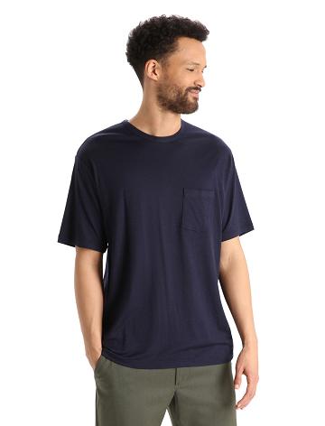 Pánské Tričko Icebreaker Merino Granary Krátké Sleeve Pocket Tmavě Blankyt | CZ 1791ZUTG